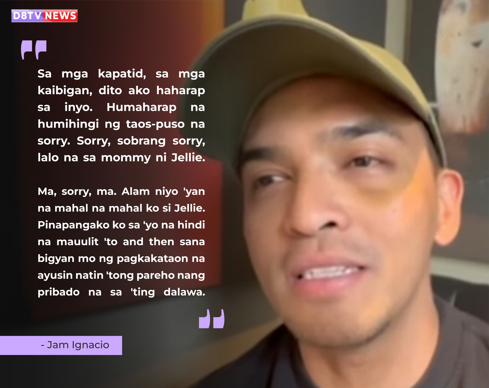 “Pinapangako ko sa ‘yo na hindi na mauulit ‘to” Jam Ignacio to fiancée, Jellie Aw