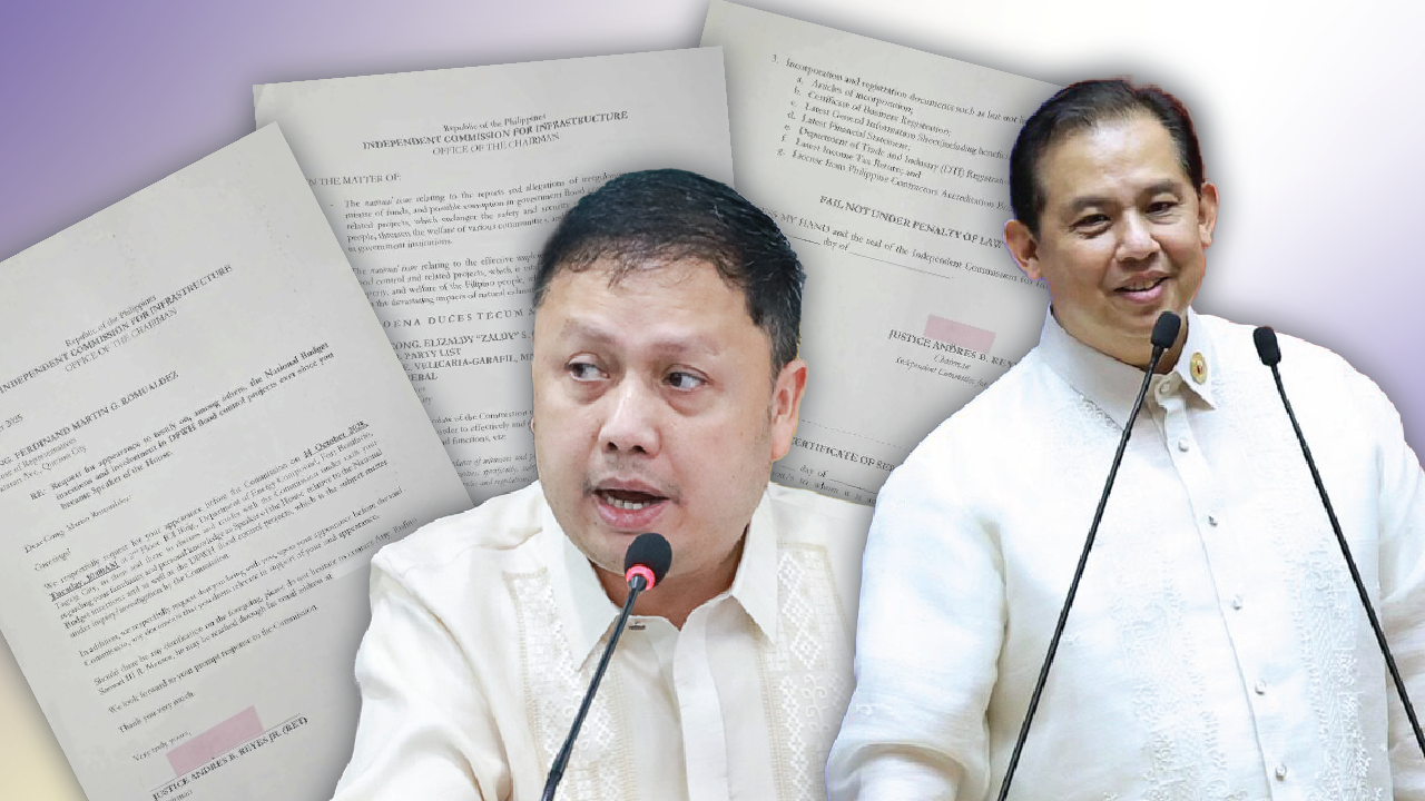 Romualdez at Co, pinatatawag ng ICI