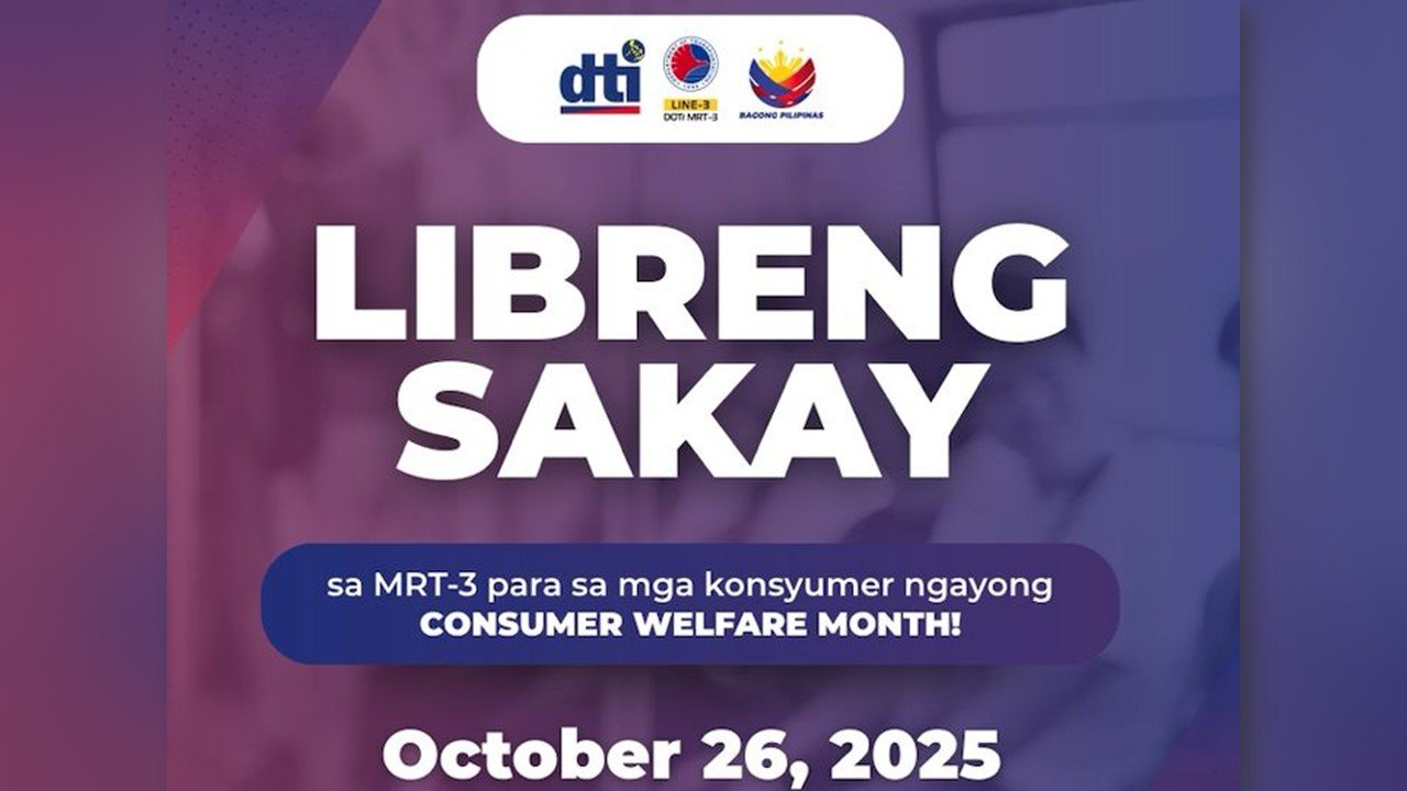 DTI, may libreng sakay sa MRT-3 sa October 26