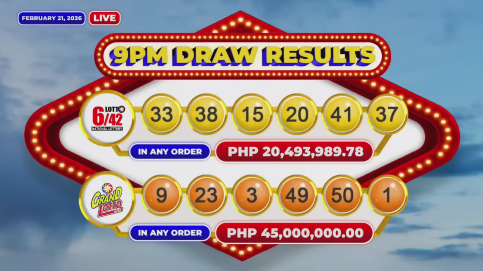 Senior na may 2 lotto ticket, panalo ng P45-M Grand Jackpot