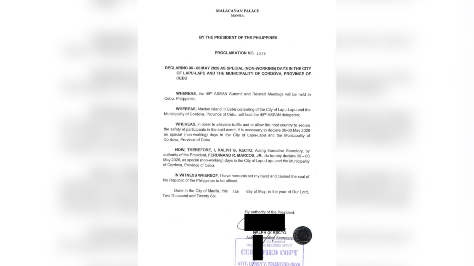 May 6–8, idineklara bilang special non-working days sa Lapu-Lapu at Cordova
